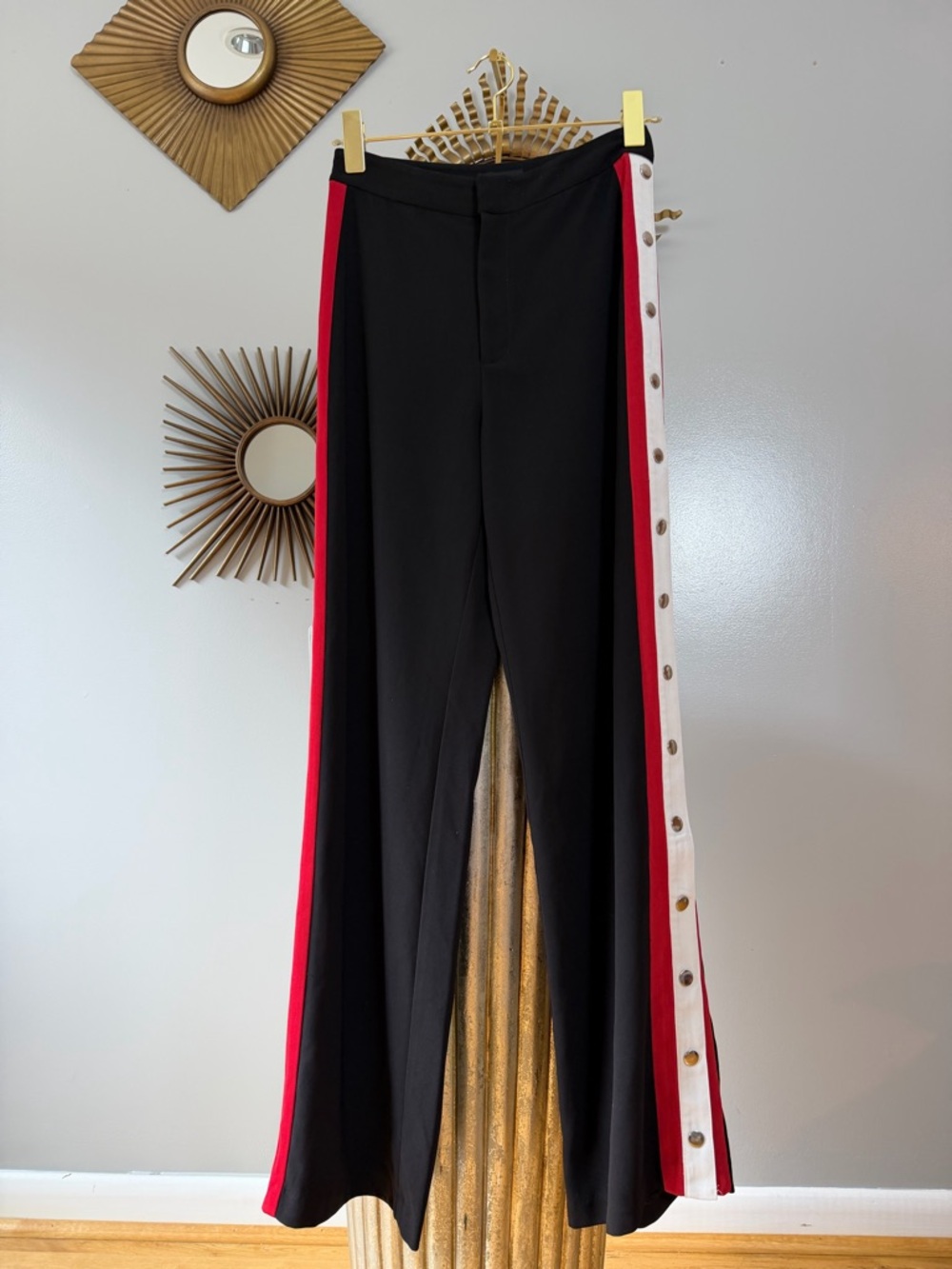 Bardot - Black Side Stripe Snap Pants - Picture 2 of 7